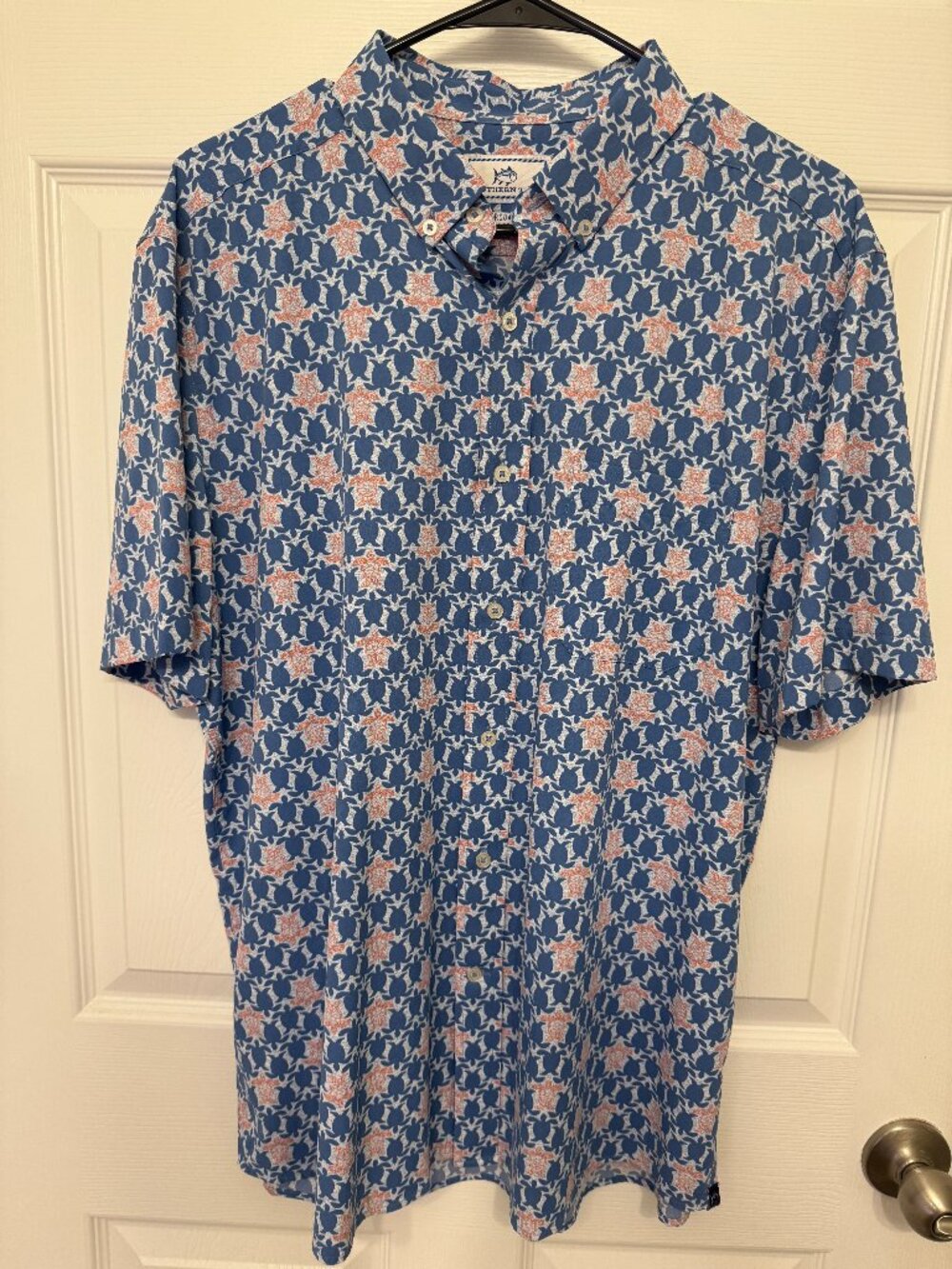 Southern Tide Men's Button Down Short Sleeve Shirt - Size L